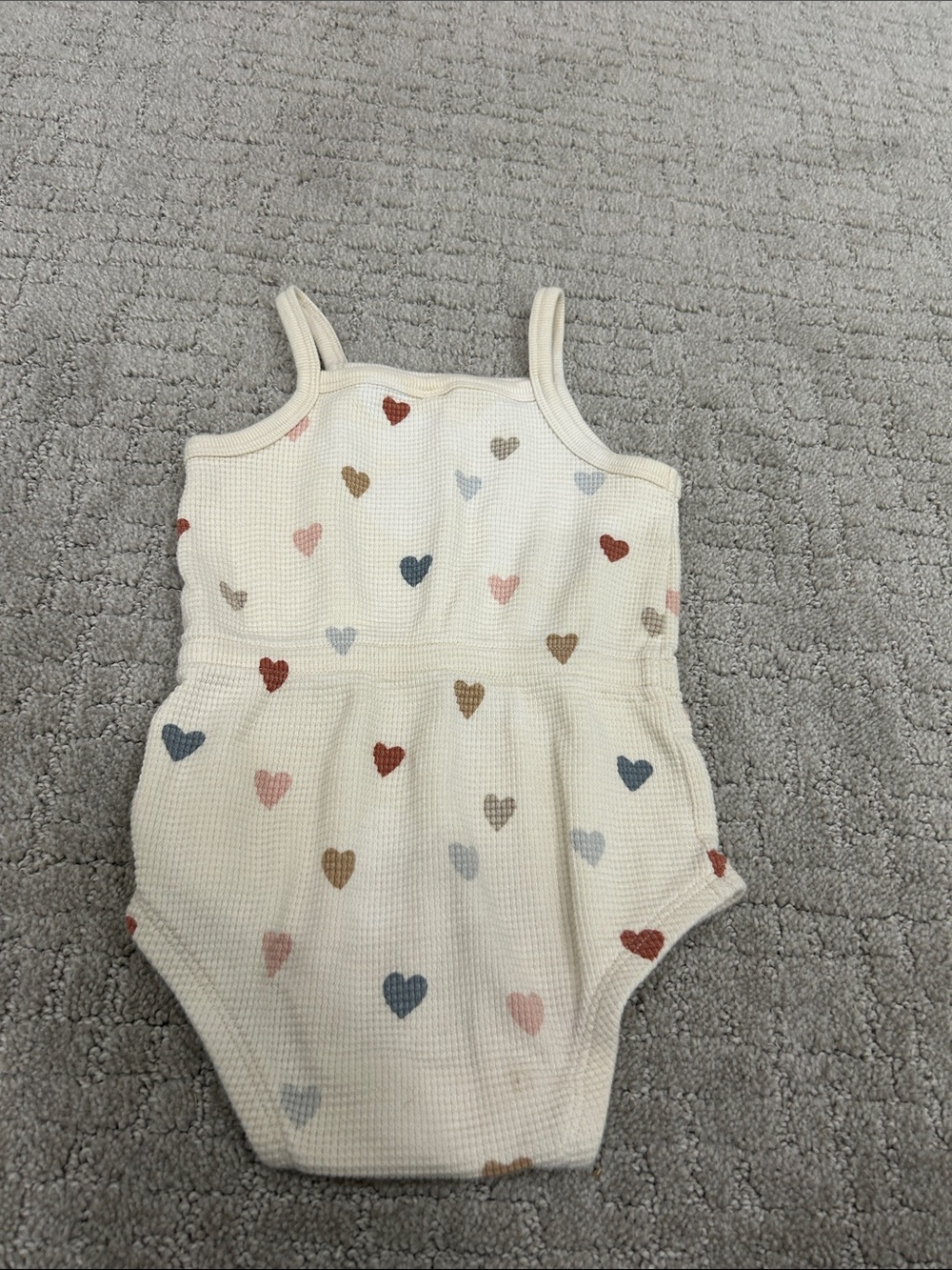 Quincy Mae Cream One-Piece with Multicolor Heart Print